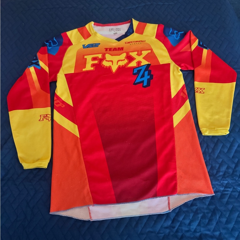 Fox Motocross Jersey Youth XL Red Yellow Dirt Bike Racing excellent condition